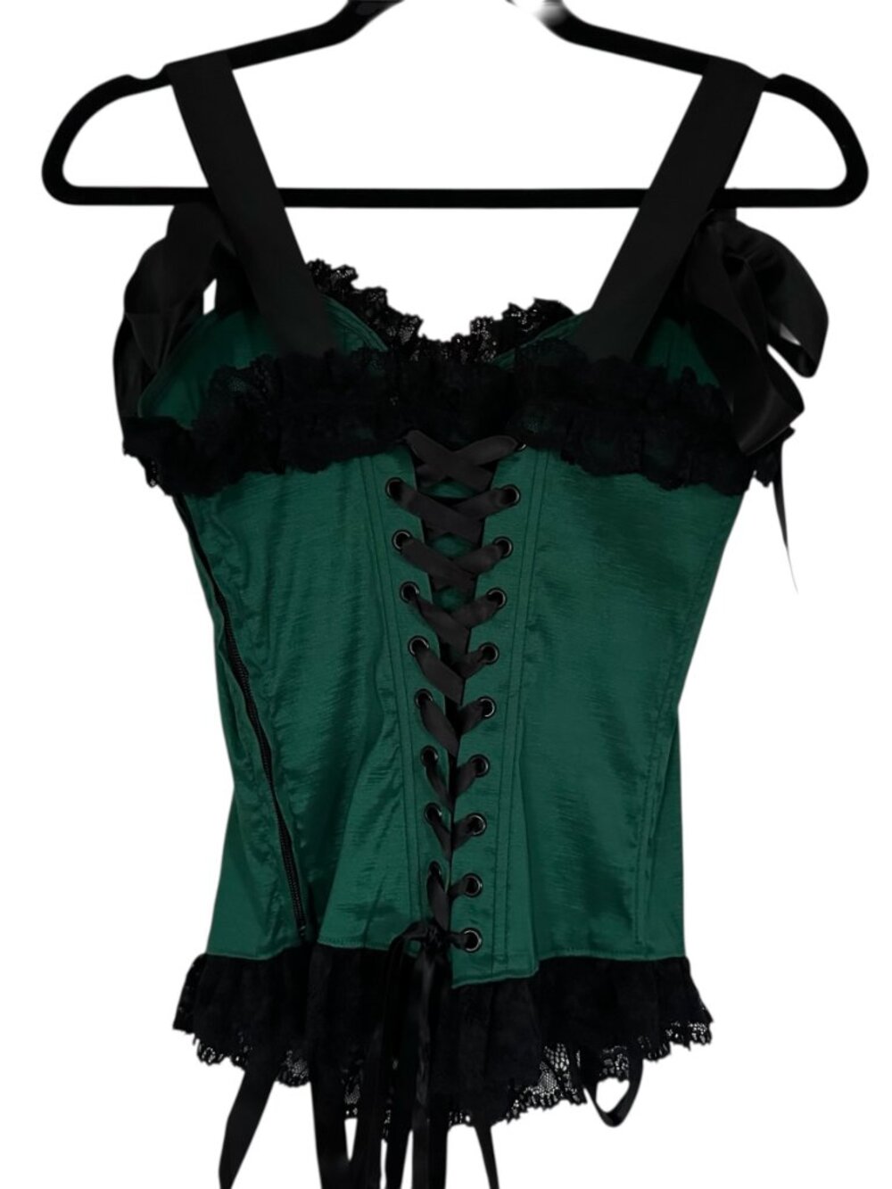 Dolls Kill Widow Gothic Elegance Lace Trim Corset Top Large - Picture 9 of 15